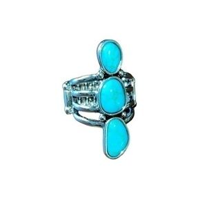 SHYANNE WOMEN'S SILVER & TURQUOISE HEART WRAP RING